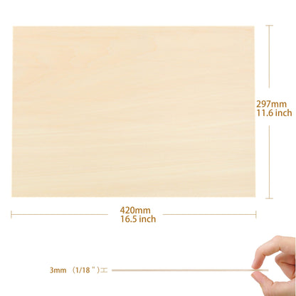 Dofiki Birkensperrholz A3 3 mm 25 Stück für Laserschnitt und Gravur