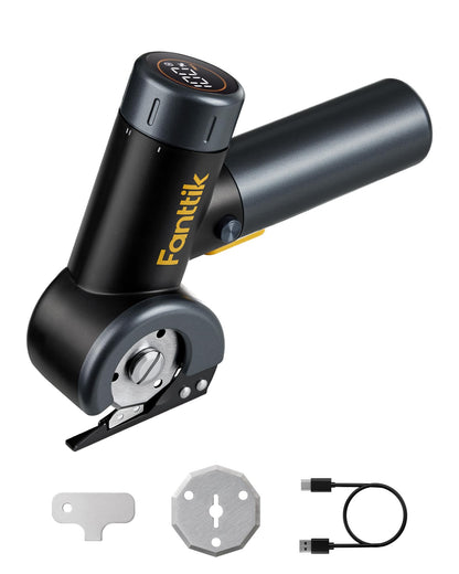 Fanttik C8 Nano Elektrische Schere mit LED-Display und Licht, schwarz, Rundklinge