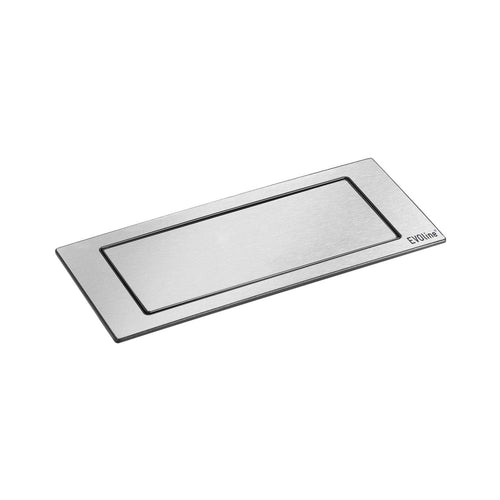EVOline BackFlip Tischsteckdose 2x Schuko USB-C Edelstahl. Hochklappbare Edelstahl-Steckdose zur Stromversorgung und zum Laden von Geräten am Tisch.