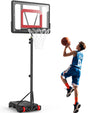vcloo Basketballkorb Kinder höhenverstellbar 150-210 cm mit Rollen, Stahlmast, PE-Rückwand 80 x 60 cm, befüllbare Basis