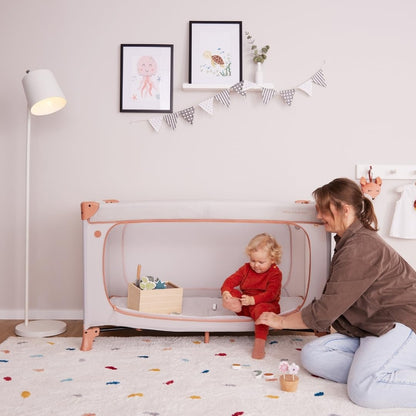 hauck Dream n Play Plus faltbares Baby Reisebett Set - Dusty Blue