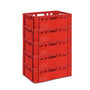 Gardivo E2 Eurobox rot 5 Stück 60x40x20 cm HDPE lebensmittelecht, stapelbar für Lagerung und Transport