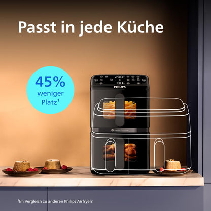 Philips Airfryer NA460/00 Stacked Dual Basket Heissluftfritteuse