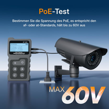 Mcbazel RJ45 Netzwerkkabeltester mit LCD-Display und PoE-Test