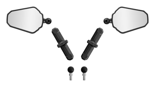 Simda Pro ENDU-01 Motorradspiegel Universal E24 für 22 mm Lenker mit 360-Grad-Kugelgelenk und Aluminium-Kunststoff-Gehäuse