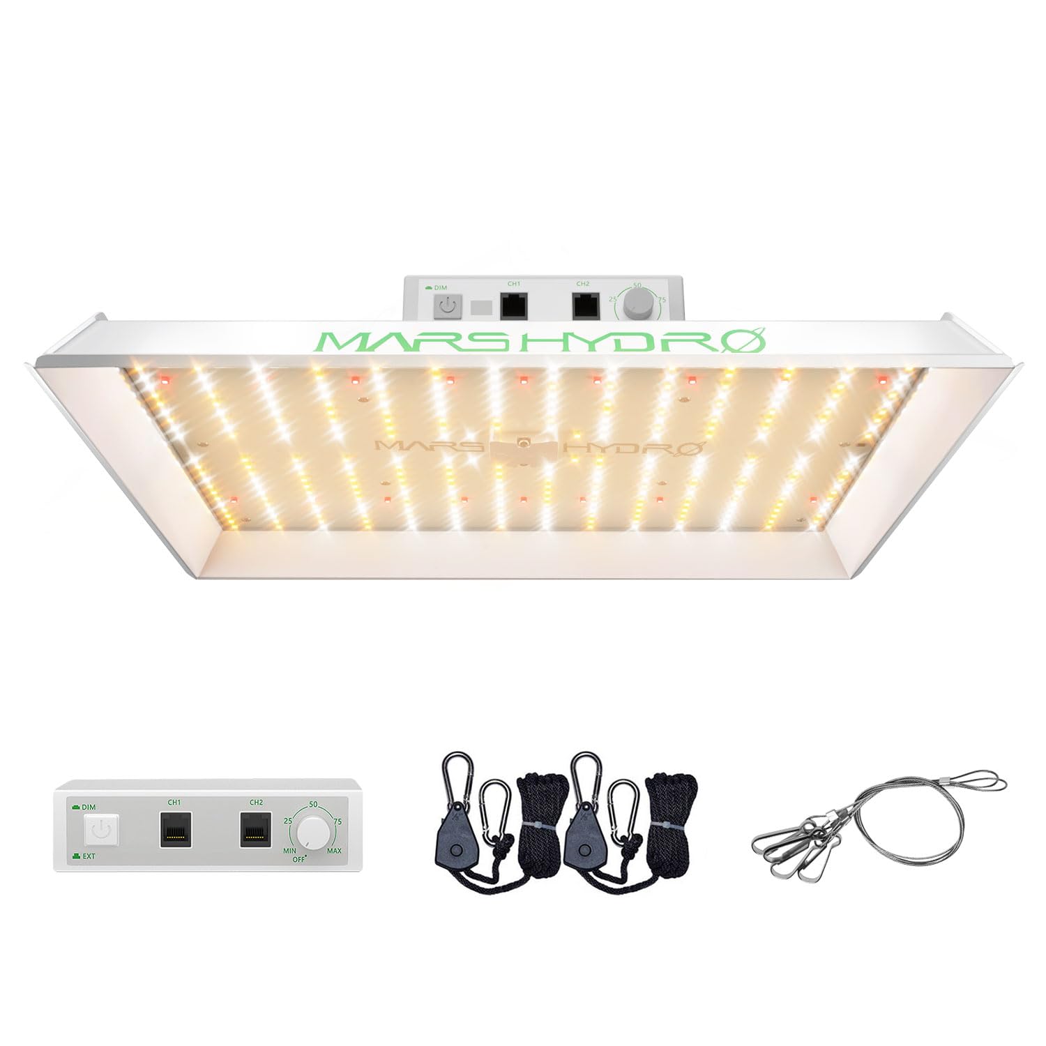 MARS HYDRO TS1000 LED Vollspektrum Wachstumslampe, silbernes LED Panel. Fördert Pflanzenwachstum.