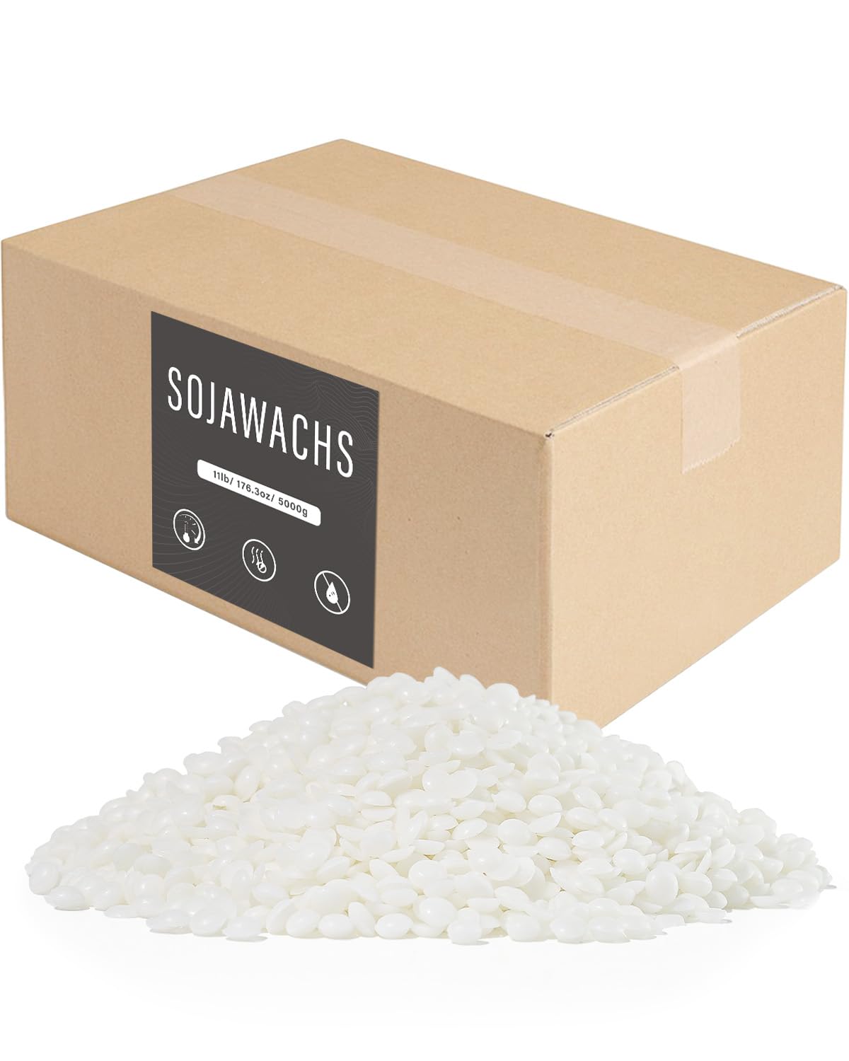 BOYUJK Sojawachs für Kerzen 5 kg, 100% natürliches Kerzenwachs, Wachsflocken