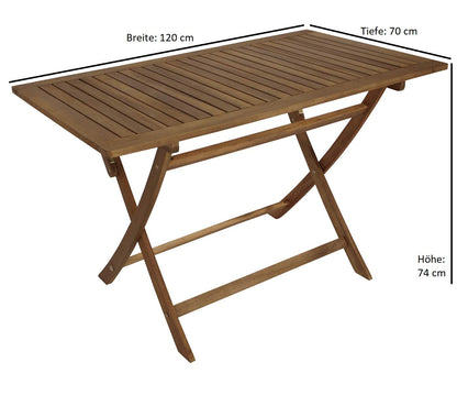 DEGAMO Gartentisch Tobago 120x70 cm, Akazie geölt, klappbar
