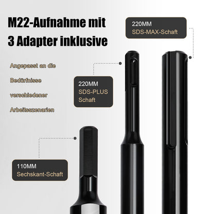 MOXPIFY Bohrkrone 100 mm Set, SDS-Plus-, SDS-Max- und Sechskantschaft