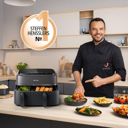 Philips Dual Basket Airfryer NA350/03 – 9L Heissluftfriteuse