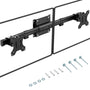 PUTORSEN Dual Monitorhalterung Adapter, 13-27 Zoll, VESA 75/100 aus Stahl mit gebogener Schiene für zwei Monitore