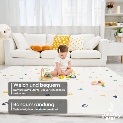 SUPERBE BEBE Krabbelmatte Spielmatte faltbar 180x200 cm XPE-Schaum