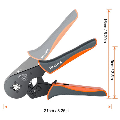 Preciva Vierkant-Crimpzange Set mit 1200 Aderendhülsen 0,08–16 mm²