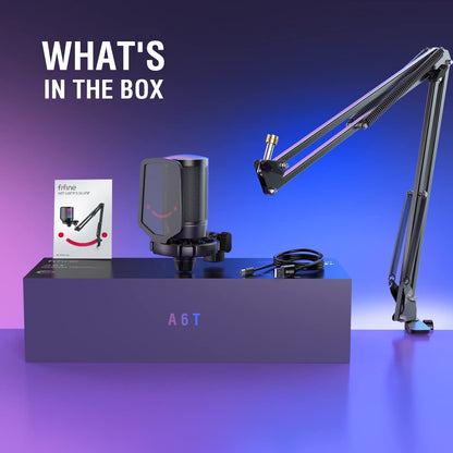 FIFINE USB Gaming Mikrofon Kit mit Auslegerarm für PC, PS4, PS5