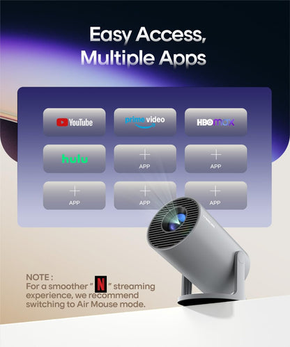Magcubic Mini Beamer, 4K unterstützt, WiFi 6 & BT 5.4, Grau