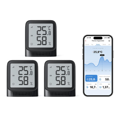 X-Sense WLAN Thermometer Hygrometer STH0A für innen mit App, 2,7-Zoll-LCD-Display und Komfort-Smiley