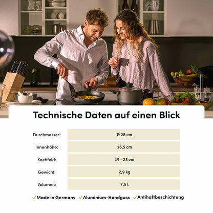Hoffmann Induktions Schmortopf Aluguss beschichtet 28cm 8L