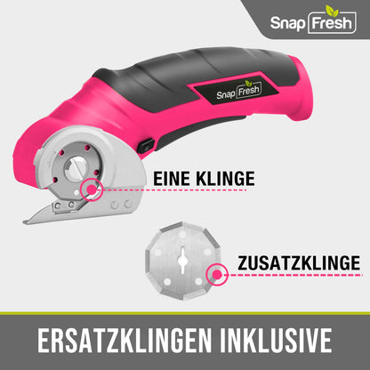 SnapFresh Elektrische Kartonschere 4V Akku-Rollschneider rosa