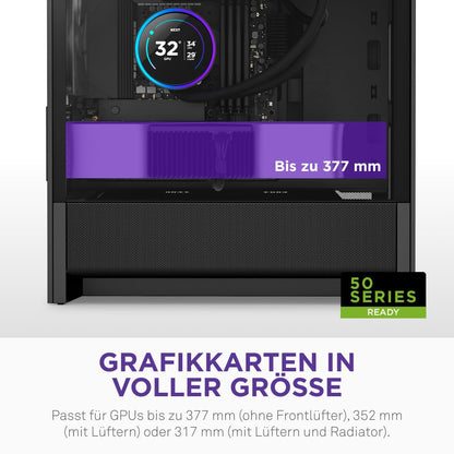 NZXT H3 Flow Micro-ATX PC-Gehäuse Luftstrom – Schwarz