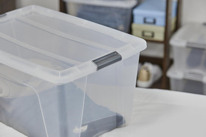 Iris Ohyama NTB-45 Aufbewahrungsboxen - 45L 4er-Set Silber
