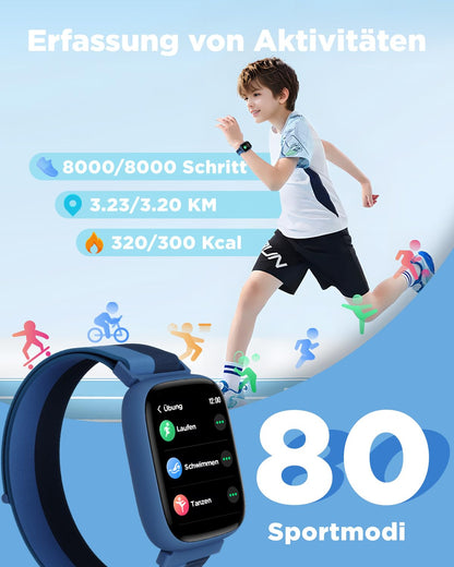 BIGGERFIVE BRAVE 2 Kinder-Smartwatch, 1,8-Zoll-Touchscreen, IP68