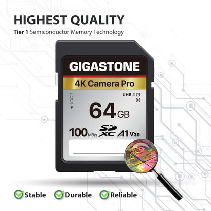 Gigastone 64GB SDXC Speicherkarte 2er-Pack UHS-I U3 V30 100 MB/s