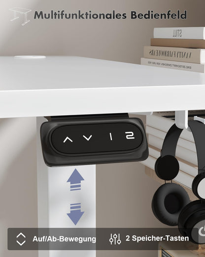 Devoko Elektrischer Steh-Sitz Schreibtisch – 100x60cm Weiss