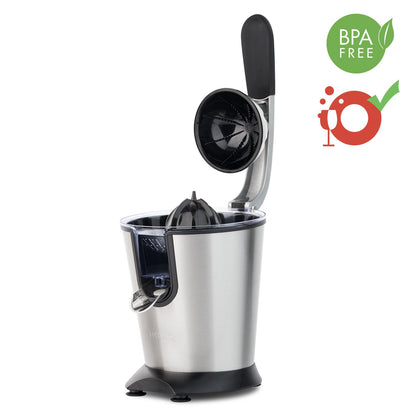 H.Koenig AGR80 Elektrische Zitruspresse Edelstahl, 160 W, BPA-frei