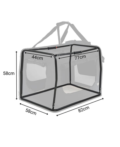 lionto Hundetransportbox faltbar, 82x58x58 cm, schwarz, bis 18 kg