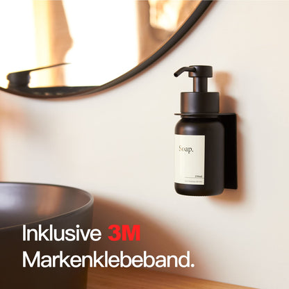 Designfabrik Hamburg Glas-Seifenspender mit Wandhalterung Schwarz