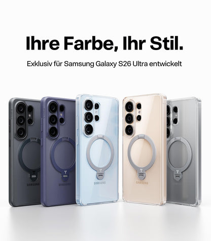 TORRAS Ostand Q3 Spin Hülle für Samsung Galaxy S26 Ultra, Schwarz