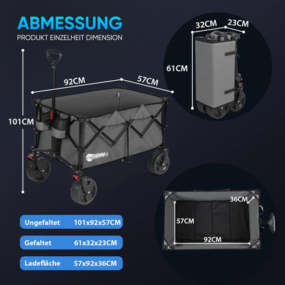 Sekey XXL Plus Bollerwagen Faltbar All Terrain - Anthrazit