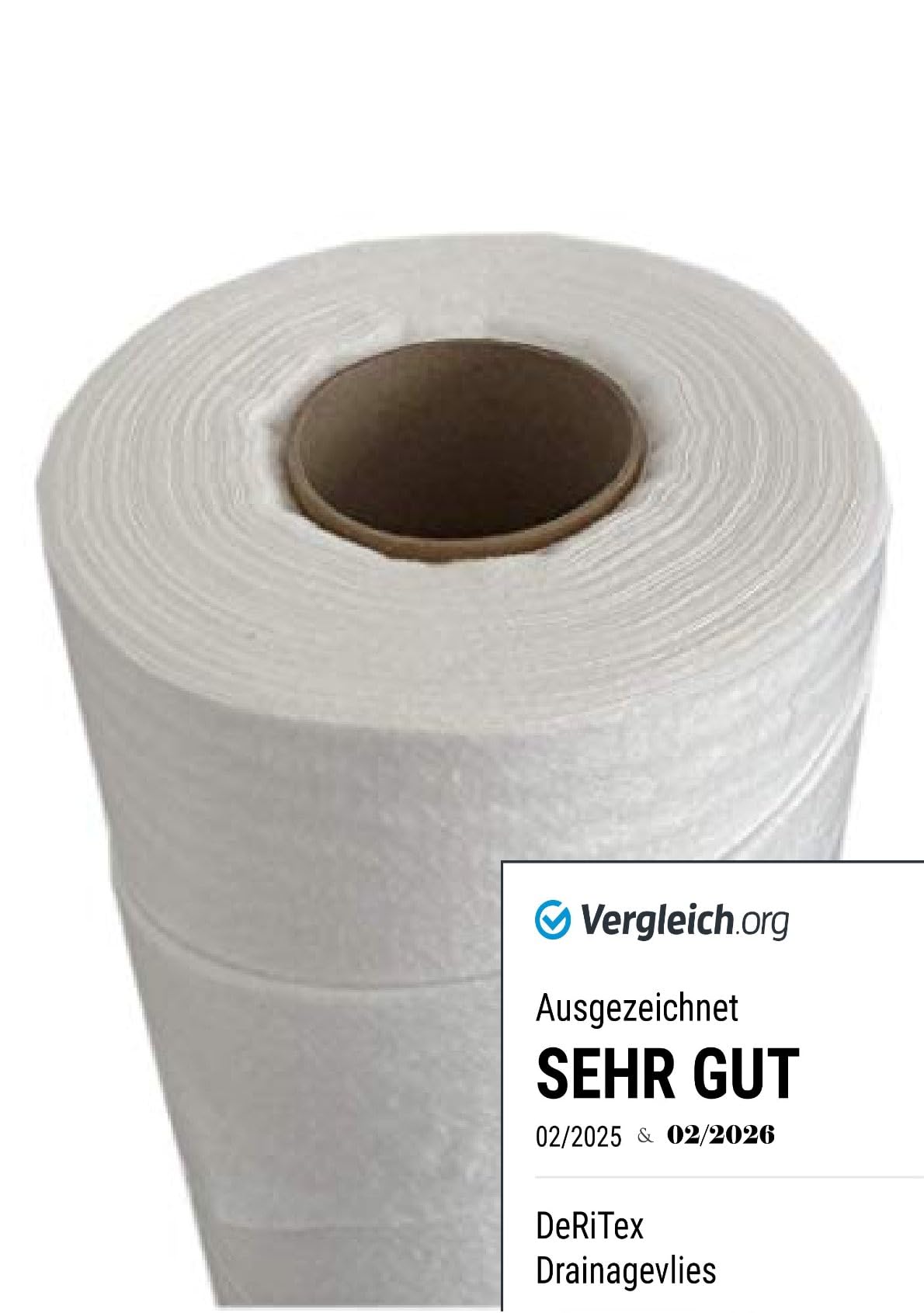 DeRiTex Drainagevlies Filtervlies 200 g/m² GRK2, 1 m x 25 m, 25 m²