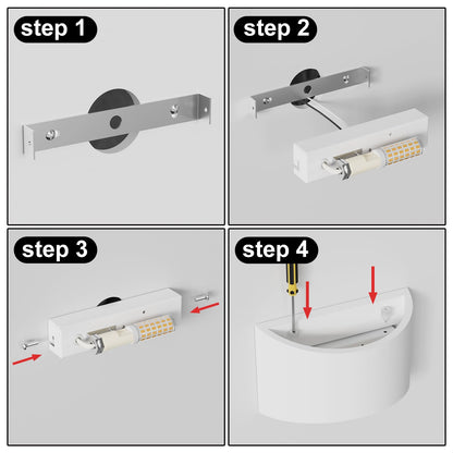 HYDONG LED Gips Wandleuchte Up/Down – 2 Stück, weiss, warmweiss