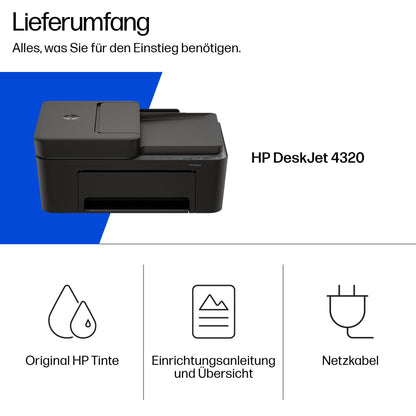 HP DeskJet 4320 Multifunktionsdrucker mit WLAN und Vorlageneinzug