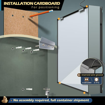 GANPE LED Badezimmer Spiegelschrank – Defog, 75x70cm, 2 Türen