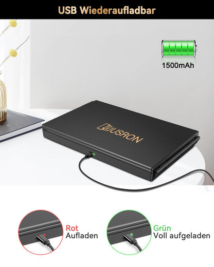 JUSRON 360 Grad Spiegel mit Licht, 3-teiliger Kosmetikspiegel
