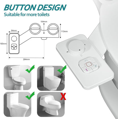 SAMODRA Bidet Aufsatz, nicht elektrisch, selbstreinigende Doppeldüsen