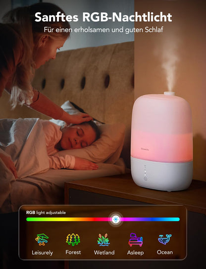 GoveeLife Smart Luftbefeuchter H7140, 3L Ultraschall mit Nachtlicht