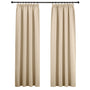 PONY DANCE Thermovorhang Kräuselband 2er Set Beige 245 x 140 cm, blickdichter Polyesterstoff
