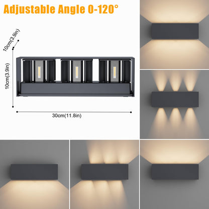 Klighten LED Aussenwandleuchte 30W Anthrazit, Up & Down, IP65