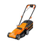 Lawnmaster MEB1434M Elektro Rasenmäher - 1400W 34cm. Kompaktes grünes Gehäuse. Zum präzisen Mähen kleiner Rasenflächen.