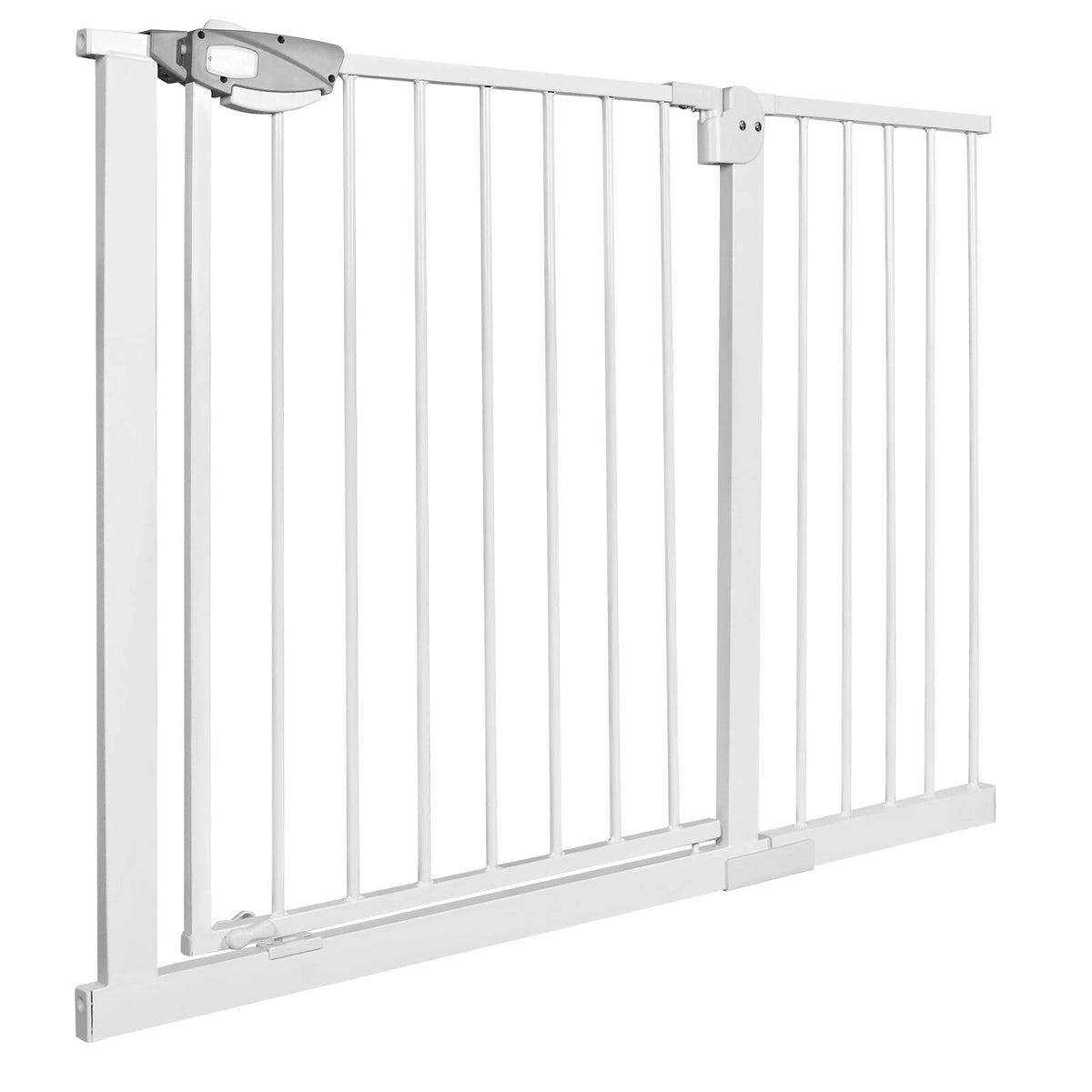 UISEBRT Treppenschutzgitter Türschutzgitter ohne Bohren, 105-115 cm, weisses Stahlrohrgitter