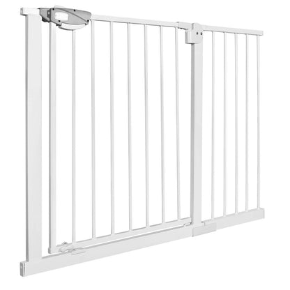 UISEBRT Treppenschutzgitter Türschutzgitter ohne Bohren, 105-115 cm, weisses Stahlrohrgitter