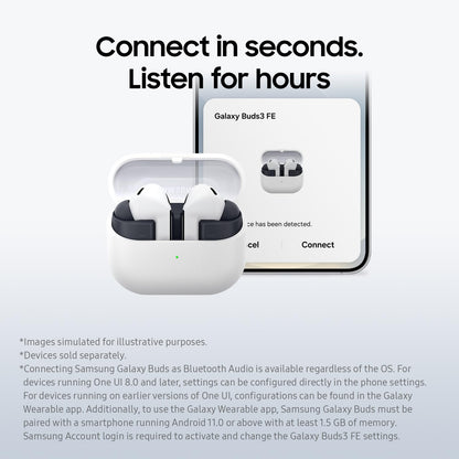 Samsung Galaxy Buds3 FE Bluetooth-Kopfhörer mit ANC, Grau