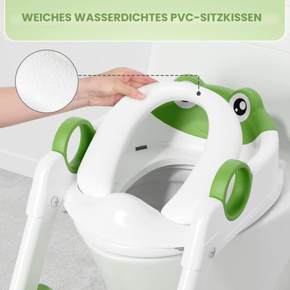 COOSEYA Toilettentrainer mit Treppe, 2-in-1 Toilettensitz für Kinder