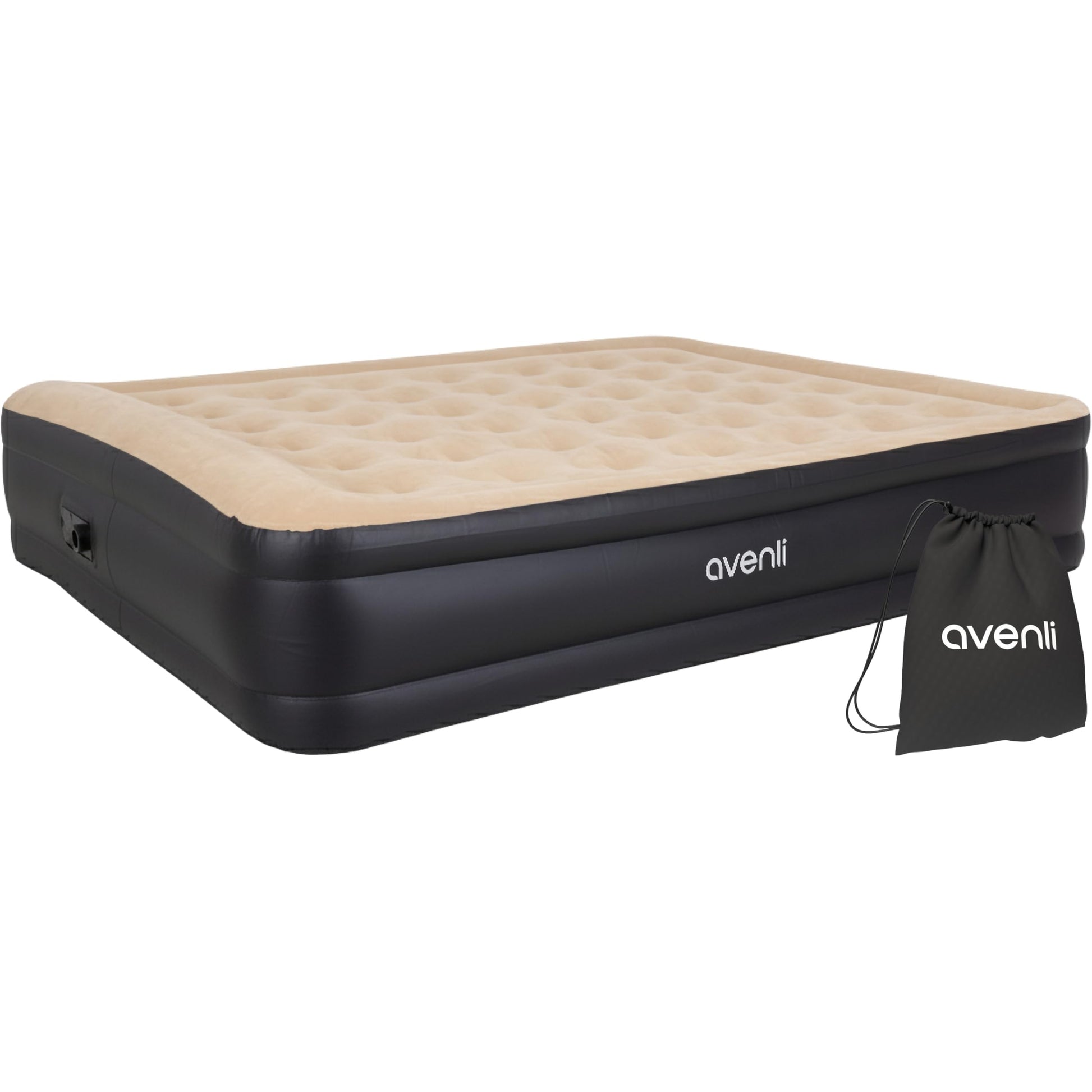 AVENLI Luftbett 2-Personen selbstaufblasend mit Pumpe 203x157x47cm. Rechteckiges, hohes Luftbett für 2 Personen, schnell aufblasbar.