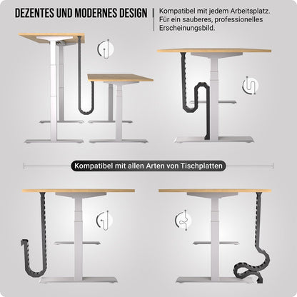 Ultimate Setup Kabelführung Schreibtisch, flexible Kabelkette, Schwarz