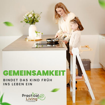 Practical Living Lernturm aus Bambus, klappbar und höhenverstellbar