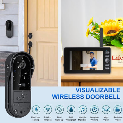 TKMARS Kabellose Türklingel mit Kamera und 4,3-Zoll-Display